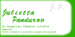 julietta pandurov business card